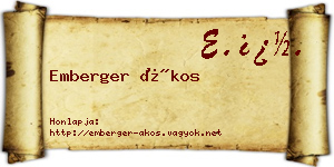 Emberger Ákos névjegykártya